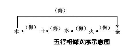 五行相侮次序示意图